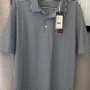 Vineyard Vines Navy and White Striped Polo
